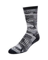 Simms Merino Midweight Hiker Sock Men's in Hex Flo Camo Carbon